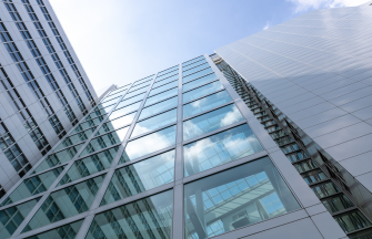 Large building with glass windows