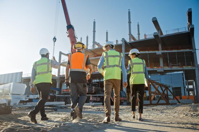 engineers on construction site